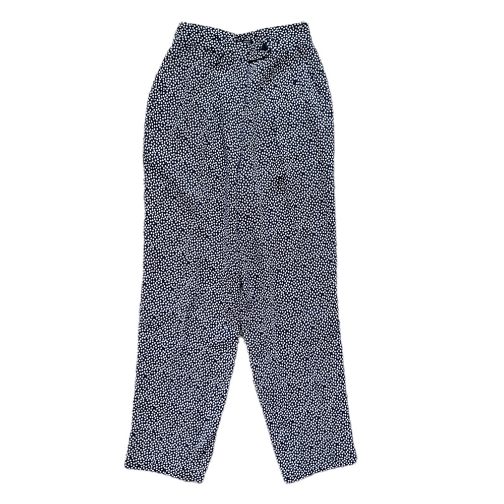 Vintage Giorgio Armani Polka Dot Navy Blue Wode Leg Trouser Pants size small/XS
